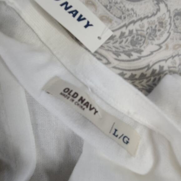 Old Navy Y2K women's cardigan white Argyle NWT Size Large Light academia Preppy - Picture 8 of 9